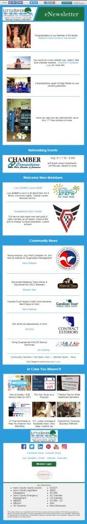 LRSC Chamber Email Newsletter Example