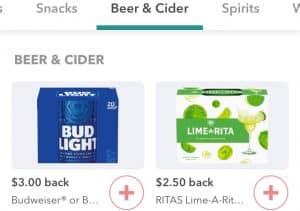 Get cash back on beer, wine, and liquor