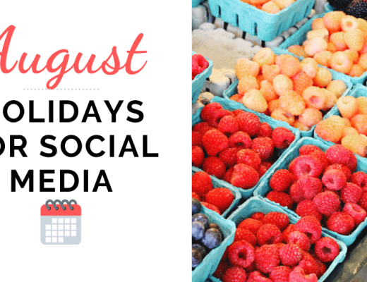 August Holidays for social media