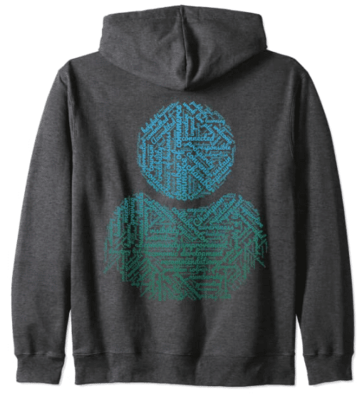 Chamber of Commerce Word Cloud - blue & green person shape Zip Hoodie