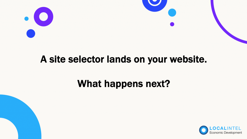 What happens when a site selector lands on your website?