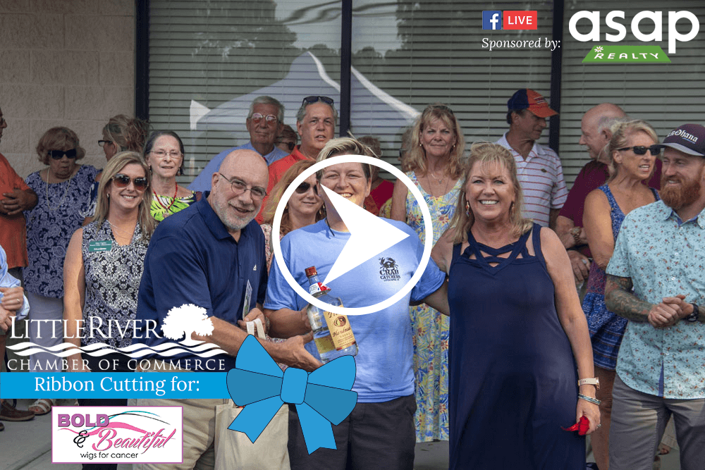 Example of Facebook Live Ribbon Cutting frame with sponsor logo