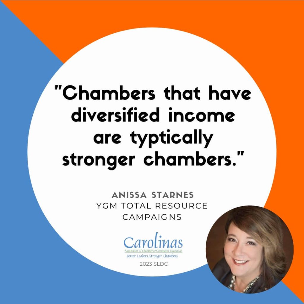 Chambers that have diversified income are typically stronger chambers.