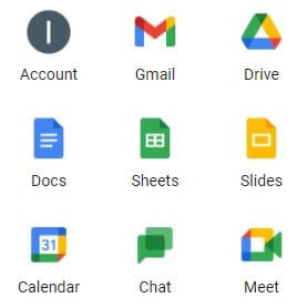 Google services icons