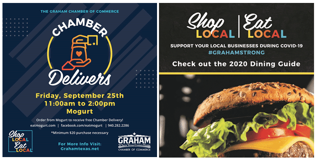 graham chamber delivers & shop local flyers