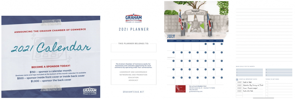 graham texas chamber 2021 planner calendar