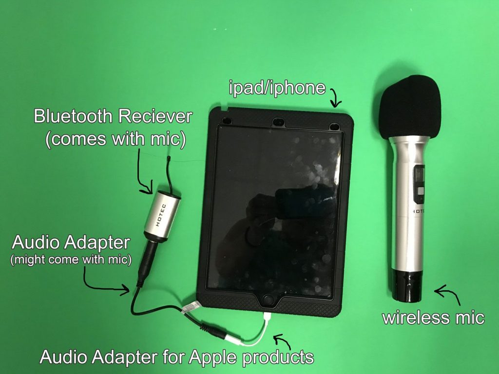 ipad with wireless mic 