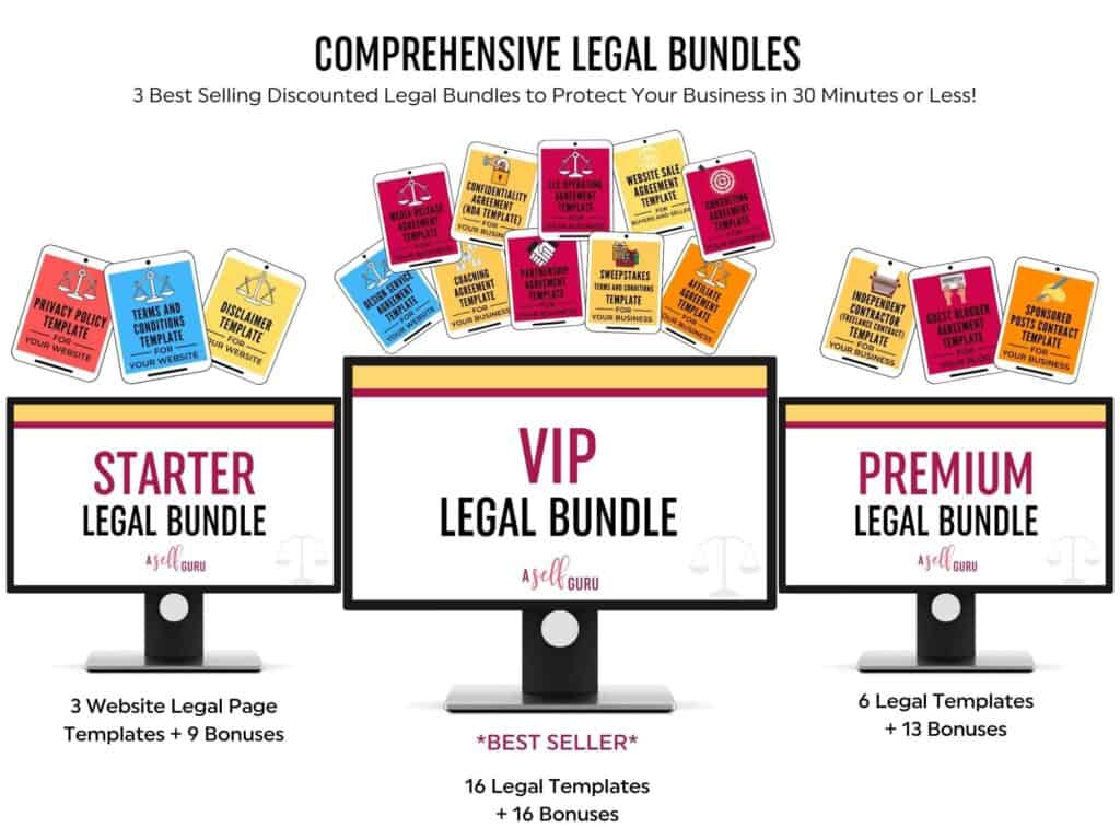 Comprehensive legal bundles: 3 best selling discounted legal bundles to protect your business in 30 minutes or less!
