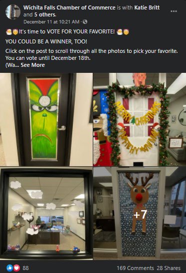 Wichita Falls Chamber - holiday door decorating contest